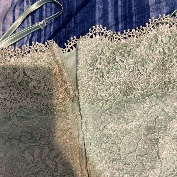 Mint Green Lace Romper - Picture 4 of 6